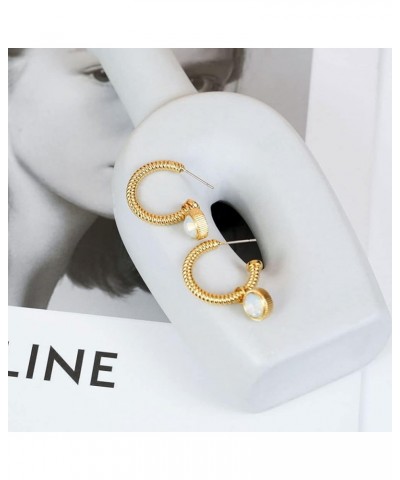 Gold Hoop Earrings For Women Cute Gold Earrings Chunky Hoop Earrings Imitation Pearl Earrings Costume Jewelry Gift Gold Hoop ...