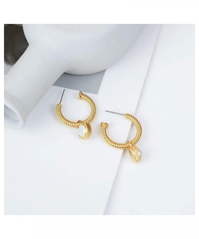 Gold Hoop Earrings For Women Cute Gold Earrings Chunky Hoop Earrings Imitation Pearl Earrings Costume Jewelry Gift Gold Hoop ...