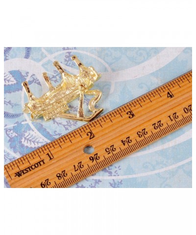 Golden Tone Sparkly Clear Crystal Rhinestones Grand Piano Enamel Brooch Pin $10.75 Brooches & Pins