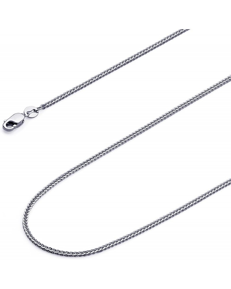 14K Solid Gold Square Wheat Chains (Select Options) 18 Inches White Gold $94.29 Necklaces