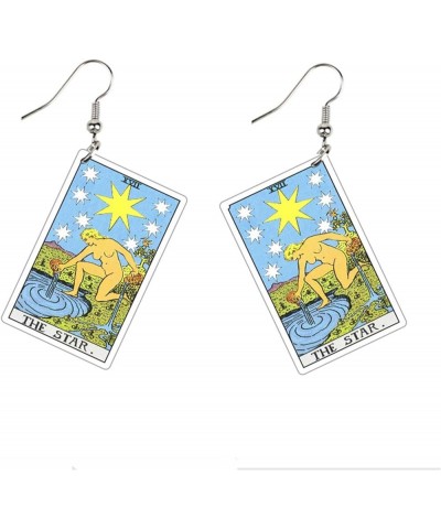 Retro Tarot Card Acrylic Earrings for Women Teen Girls Creative Colorful Resin Fortune Telling Cards Astrology Divination Mag...