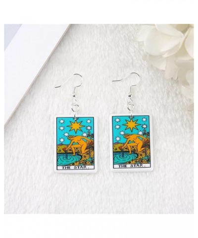 Retro Tarot Card Acrylic Earrings for Women Teen Girls Creative Colorful Resin Fortune Telling Cards Astrology Divination Mag...