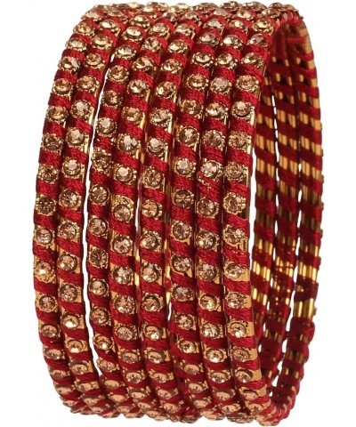 New Silk Thread Bangle Collection Indian Bollywood Hand Woven Silk Thread Rhinestone Designer Jewelry Bracelets Bangle Set of...