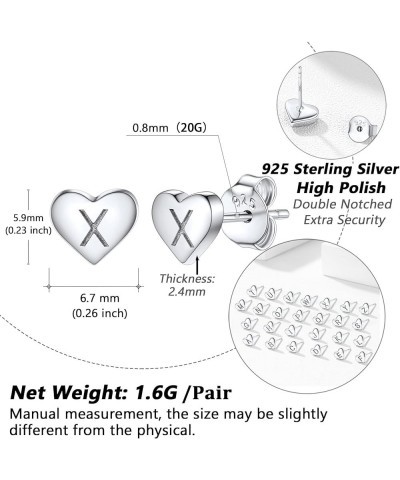 925 Sterling Silver Heart Letter Stud Earrings for Women Initial Earring for Girls with Gift Packaging X $10.06 Earrings