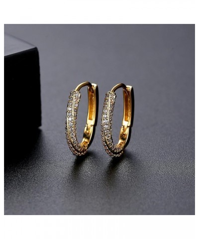 Hoop Earrings for Women Dainty CZ Huggies Simple Luxury Round Earrings Cubic Zirconia Earrings Fashion Jewelry Gifts Y2-gold ...