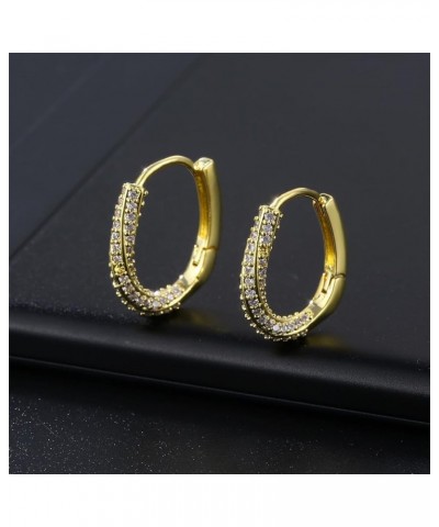 Hoop Earrings for Women Dainty CZ Huggies Simple Luxury Round Earrings Cubic Zirconia Earrings Fashion Jewelry Gifts Y2-gold ...