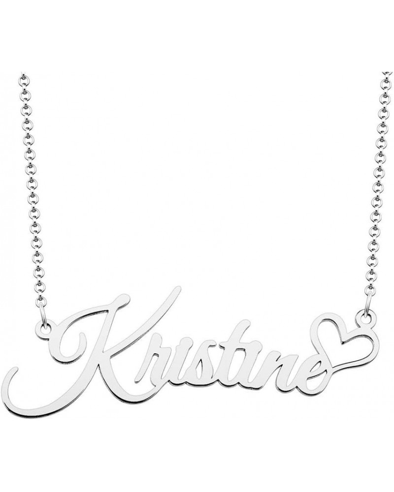 Personalized Name Custom Any Name Necklace Sterling Silver Heart Pendant Jewelry Gift for Women Girls Kristine $20.27 Necklaces