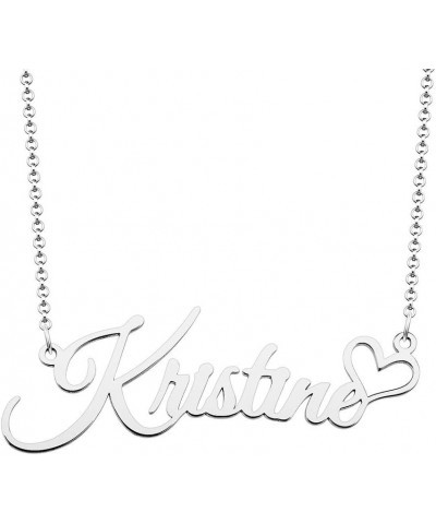 Personalized Name Custom Any Name Necklace Sterling Silver Heart Pendant Jewelry Gift for Women Girls Kristine $20.27 Necklaces