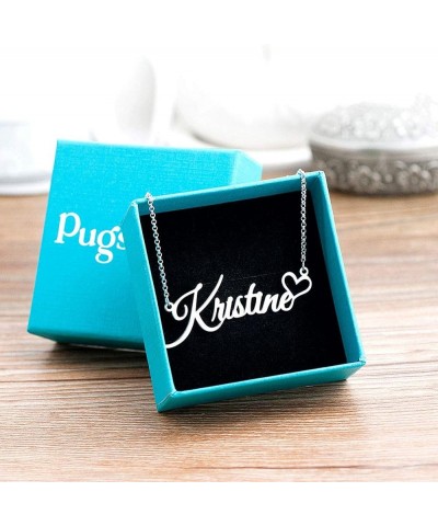 Personalized Name Custom Any Name Necklace Sterling Silver Heart Pendant Jewelry Gift for Women Girls Kristine $20.27 Necklaces