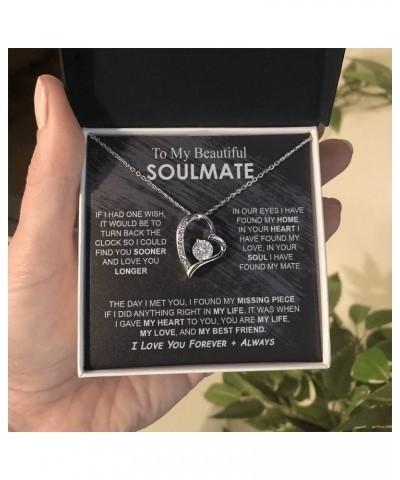 To My Soulmate Necklace Gift for Wife, Girlfriend, Fiancée - Anniversary, Valentine's Day Necklace Gift Soul Mates Gift, Soul...