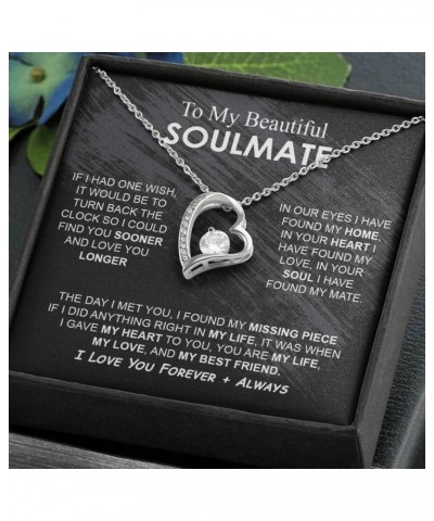 To My Soulmate Necklace Gift for Wife, Girlfriend, Fiancée - Anniversary, Valentine's Day Necklace Gift Soul Mates Gift, Soul...