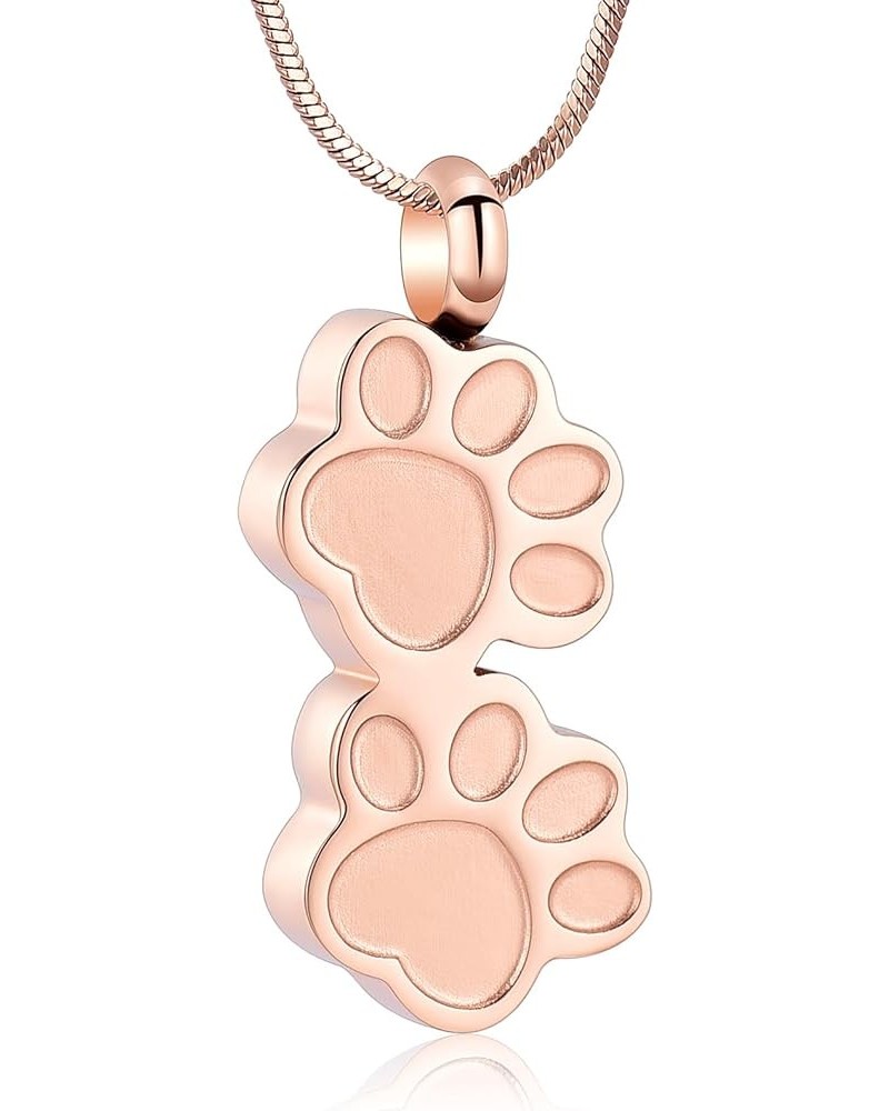 Dog Paw Shaped Cremation Jewelry for Ashes Cute Urn Necklaces for Dog Cat Stainless Steel Keepsake Pendant Ashes Locket for W...