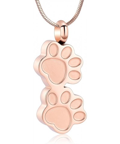 Dog Paw Shaped Cremation Jewelry for Ashes Cute Urn Necklaces for Dog Cat Stainless Steel Keepsake Pendant Ashes Locket for W...