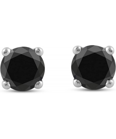 10K White Gold Stud Earrings with Treated Black Round Diamonds 0.5 Cttw or 0.75 Cttw or 1.0 Cttw or 2 Cttw 2.0 carats $95.70 ...