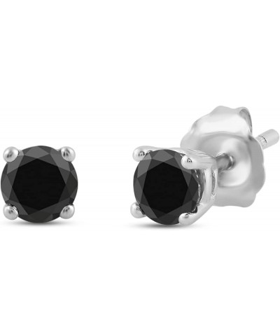 10K White Gold Stud Earrings with Treated Black Round Diamonds 0.5 Cttw or 0.75 Cttw or 1.0 Cttw or 2 Cttw 2.0 carats $95.70 ...