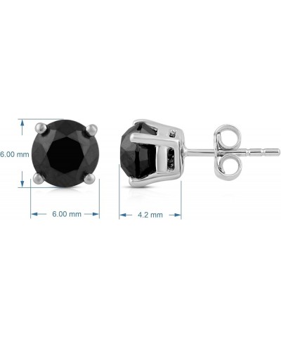 10K White Gold Stud Earrings with Treated Black Round Diamonds 0.5 Cttw or 0.75 Cttw or 1.0 Cttw or 2 Cttw 2.0 carats $95.70 ...