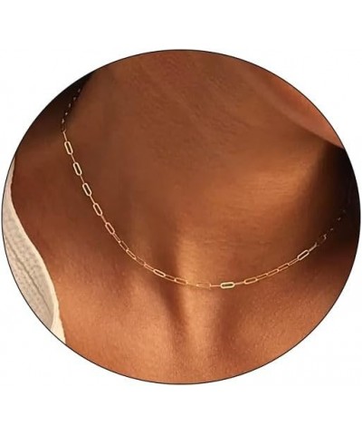 Gold Choker Necklace for Women Dainty 14K Real Gold/Silver Plated Thin Chain Necklace Simple Trendy Delicate Short Necklace C...