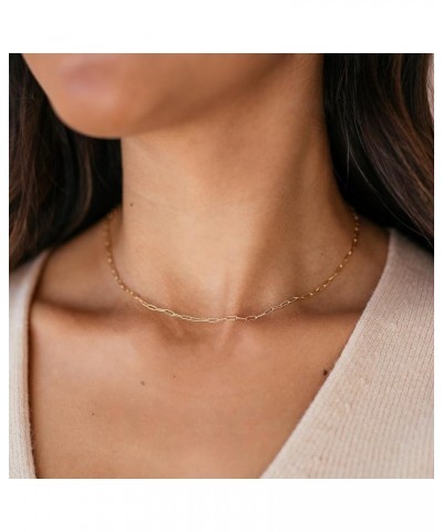 Gold Choker Necklace for Women Dainty 14K Real Gold/Silver Plated Thin Chain Necklace Simple Trendy Delicate Short Necklace C...