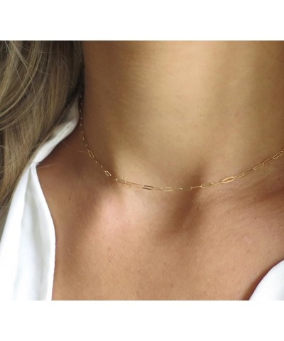 Gold Choker Necklace for Women Dainty 14K Real Gold/Silver Plated Thin Chain Necklace Simple Trendy Delicate Short Necklace C...