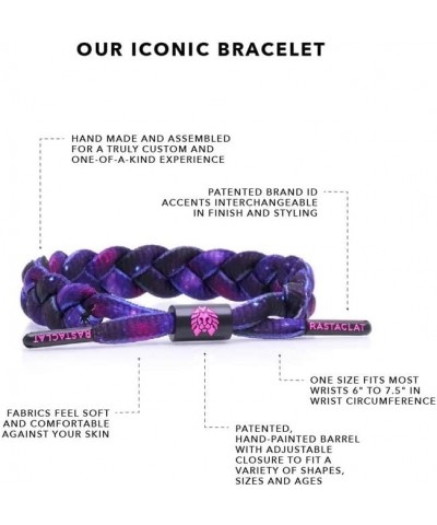 Original Onyx Hand Braided Men's Adjustable Bracelets for All Ages Galaxy | Purple Medium/Large 6-7.5 Inches $10.15 Bracelets