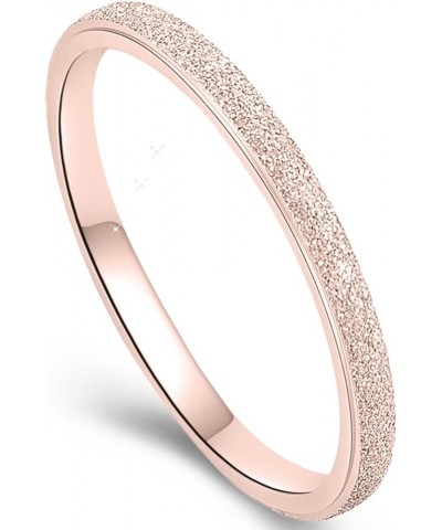 2mm Wedding Band for Women Matt Brushed Finish Comfort Fit Stackble Plain Ring Engagement Promise Ring Rose Gold $13.99 Rings