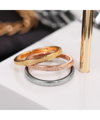 2mm Wedding Band for Women Matt Brushed Finish Comfort Fit Stackble Plain Ring Engagement Promise Ring Rose Gold $13.99 Rings