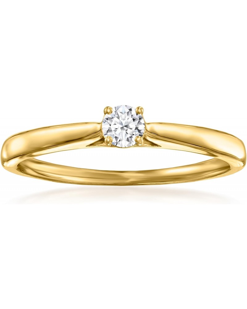 0.15 Carat Lab-Grown Diamond Solitaire Ring in 18kt Gold Over Sterling $37.44 Rings