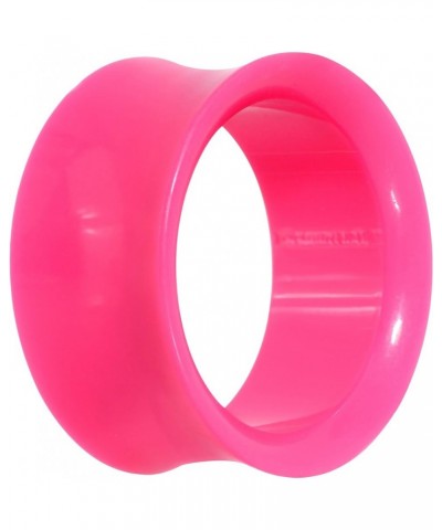 Womens 2Pc Pink UV Acrylic Saddle Plugs Double Flare Plug Tunnel Ear Plug Gauges 24mm (0.945") $10.99 Body Jewelry