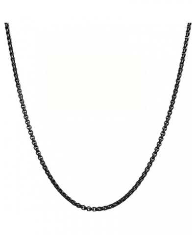 INFINIQUE CREATIONS 18k IP Black Plated Stainless Steel Round Box Chain Bracelet Necklace 1.5-5mm 7"-38 3mm Black $9.11 Brace...