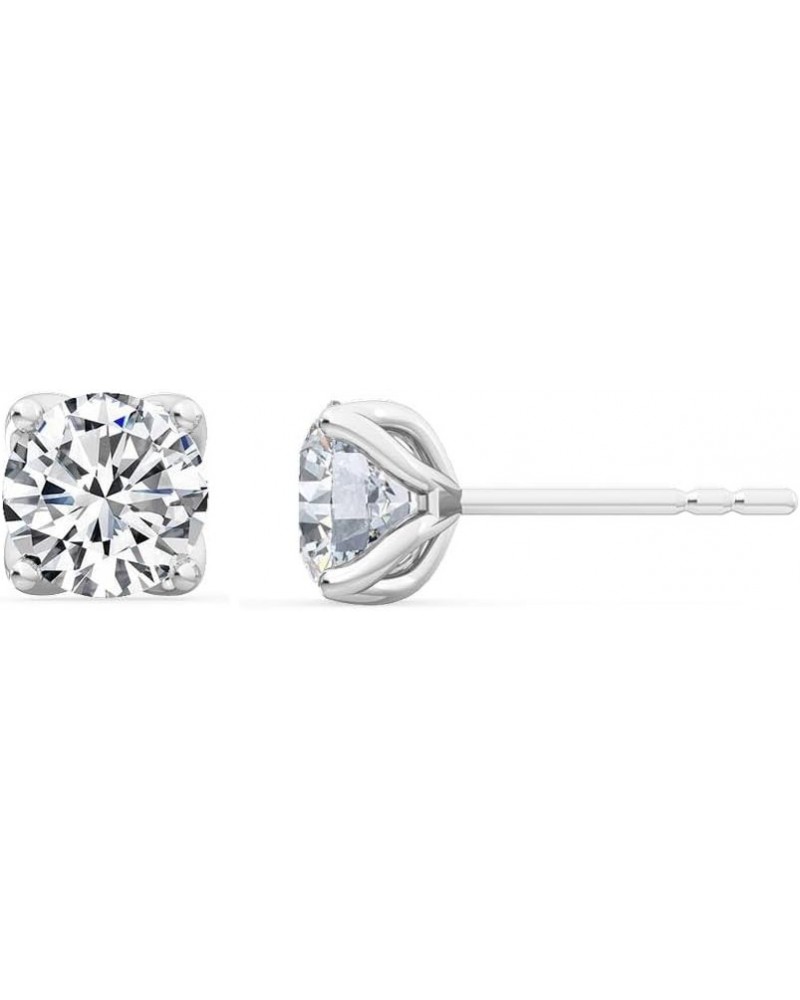 1-5 Carat (ctw) White Gold Round Cut LAB GROWN Diamond Four Prong Stud Earrings (Color E-F Clarity VS2-SI1) Platinum 3.0 cara...