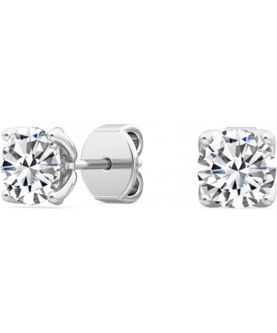 1-5 Carat (ctw) White Gold Round Cut LAB GROWN Diamond Four Prong Stud Earrings (Color E-F Clarity VS2-SI1) Platinum 3.0 cara...