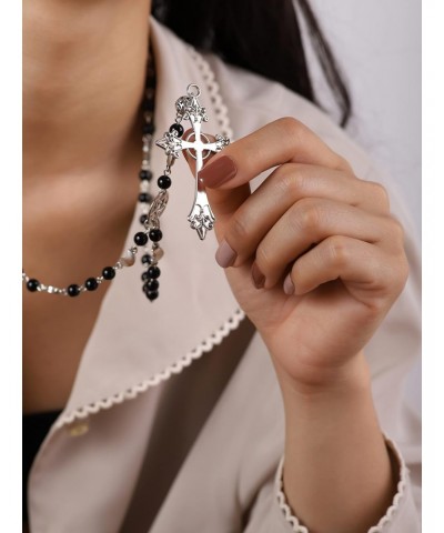 Gothic Cross Necklace, Zinc Alloy Cross Necklace, Goth Jewelry Gift for Women $11.39 Necklaces