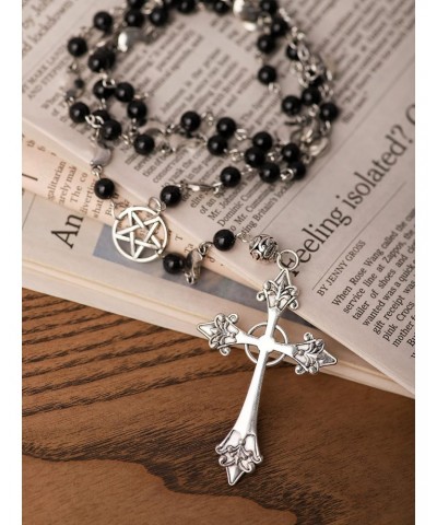 Gothic Cross Necklace, Zinc Alloy Cross Necklace, Goth Jewelry Gift for Women $11.39 Necklaces