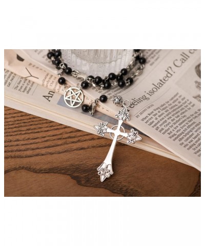 Gothic Cross Necklace, Zinc Alloy Cross Necklace, Goth Jewelry Gift for Women $11.39 Necklaces