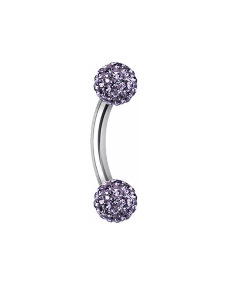 Multi-Sprinkle Dot Curved Barbell WildKlass Eyebrow Ring 14 GA, 10mm, 4mm ball size, Tanzanite $10.99 Body Jewelry