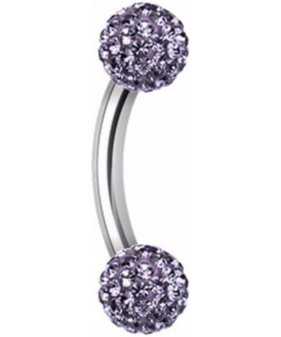 Multi-Sprinkle Dot Curved Barbell WildKlass Eyebrow Ring 14 GA, 10mm, 4mm ball size, Tanzanite $10.99 Body Jewelry