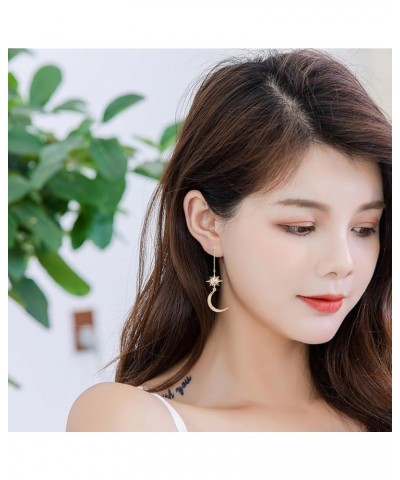 Star Earrings for Women Tassel Star Earrings Star Moon Dangle Earrings Baroque Earrings Silver Star Stud Earrings For Teen Gi...