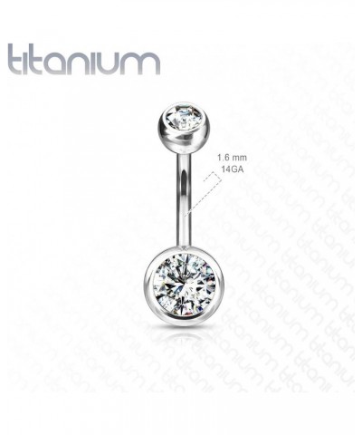 14G G23 Solid Titanium Double Gem Ball Naval Belly Button Ring 1/2" (12mm), 5 & 8mm, Red $11.79 Body Jewelry