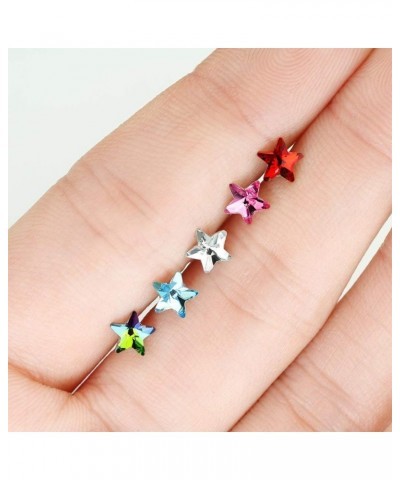 Star Crystal Top 316L Surgical Steel Cartilage, Tragus Barbell Stud Lt. Blue $10.19 Body Jewelry