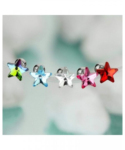 Star Crystal Top 316L Surgical Steel Cartilage, Tragus Barbell Stud Lt. Blue $10.19 Body Jewelry