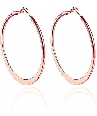 Exaggerated Large Circle Hoop Earrings Personality Ring-shape Earring Ladies Banquet Jewelry Rose Gold-4cm $4.58 Earrings