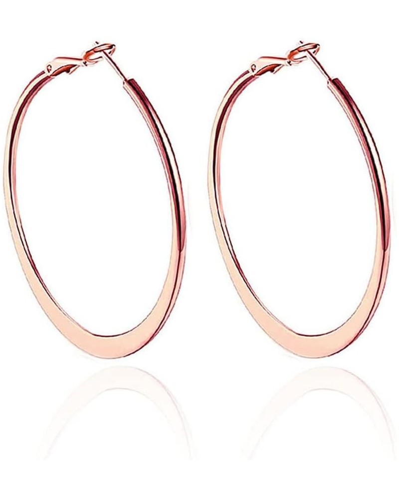 Exaggerated Large Circle Hoop Earrings Personality Ring-shape Earring Ladies Banquet Jewelry Rose Gold-4cm $4.58 Earrings