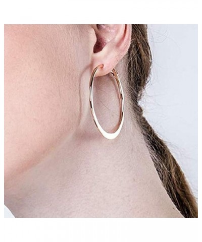 Exaggerated Large Circle Hoop Earrings Personality Ring-shape Earring Ladies Banquet Jewelry Rose Gold-4cm $4.58 Earrings