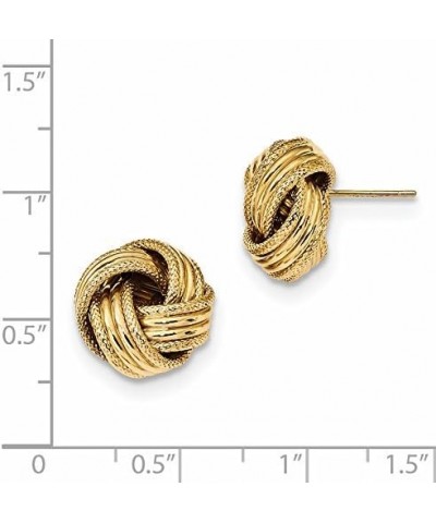 Polished Textured Triple Love Knot Earrings in Real 14k Gold Yellow Gold - 14mm $94.38 Earrings