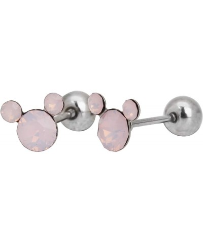 Mickey mouse stud earrings piercing 20G tiny CZstud piercing earring screw back ball Pinkopal $10.15 Earrings