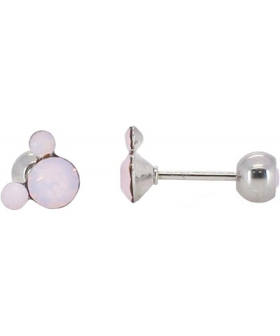 Mickey mouse stud earrings piercing 20G tiny CZstud piercing earring screw back ball Pinkopal $10.15 Earrings