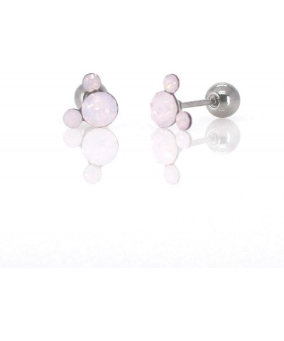 Mickey mouse stud earrings piercing 20G tiny CZstud piercing earring screw back ball Pinkopal $10.15 Earrings