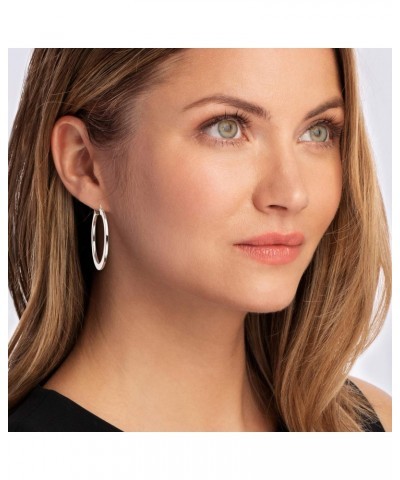 Italian Sterling Silver Hoop Earrings $36.26 Earrings