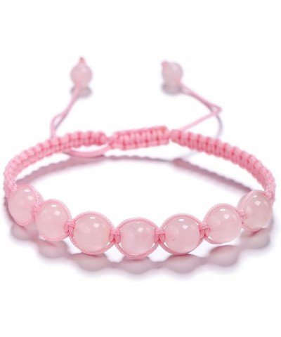 Natural Healing Crystal Beads Bracelet Gemstone Couple Adjustable Gift Bracelet 1pcs Rose Quartz $8.39 Bracelets