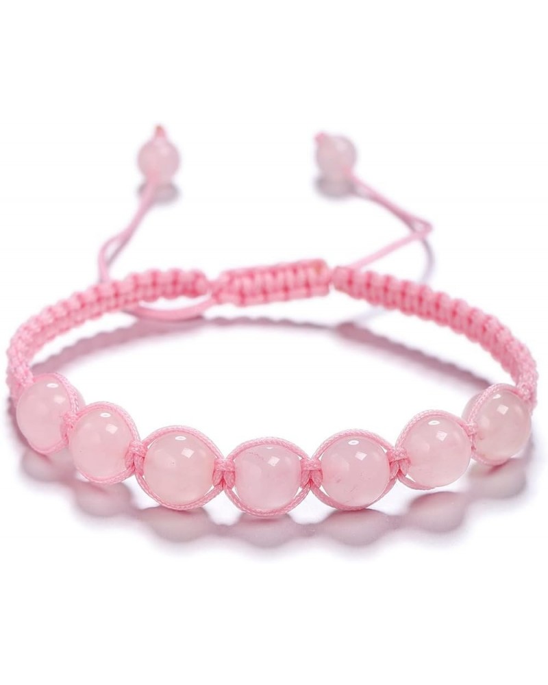 Natural Healing Crystal Beads Bracelet Gemstone Couple Adjustable Gift Bracelet 1pcs Rose Quartz $8.39 Bracelets